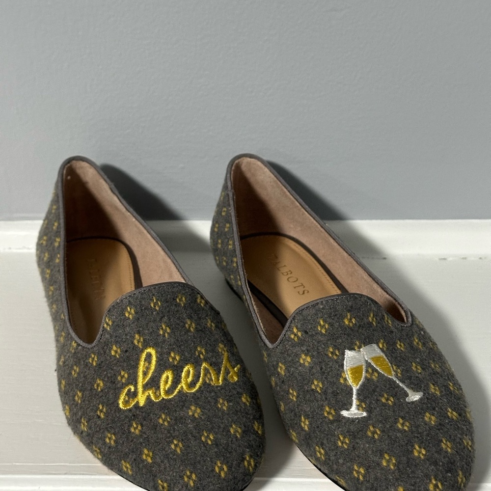 Cheers Embroidered Women's Loafers - Gray